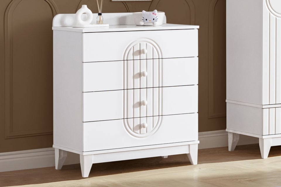 Klas 4 Çekmeceli Şifonyer - Beyaz