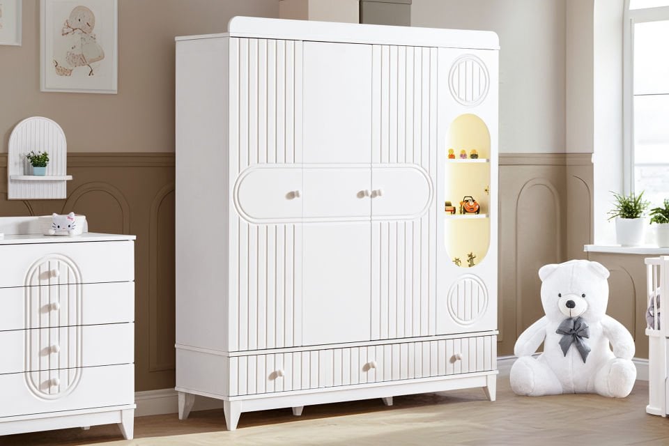 Klas 4 Kapaklı 3 Çekmeceli Dolap - Beyaz