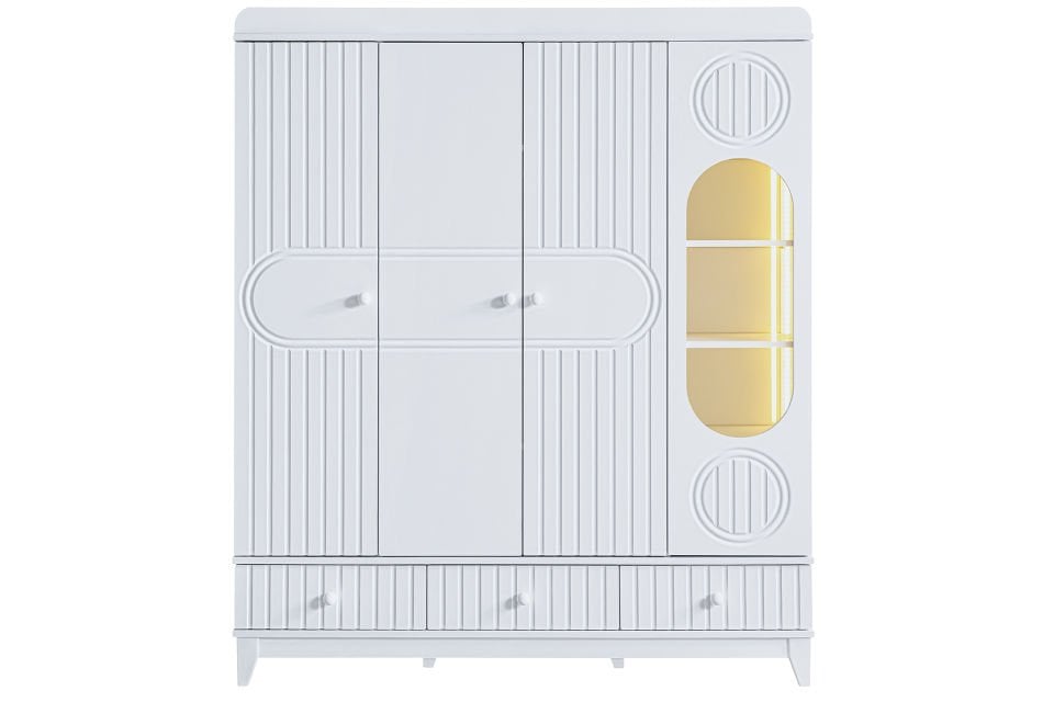 Klas 4 Kapaklı 3 Çekmeceli Dolap - Beyaz