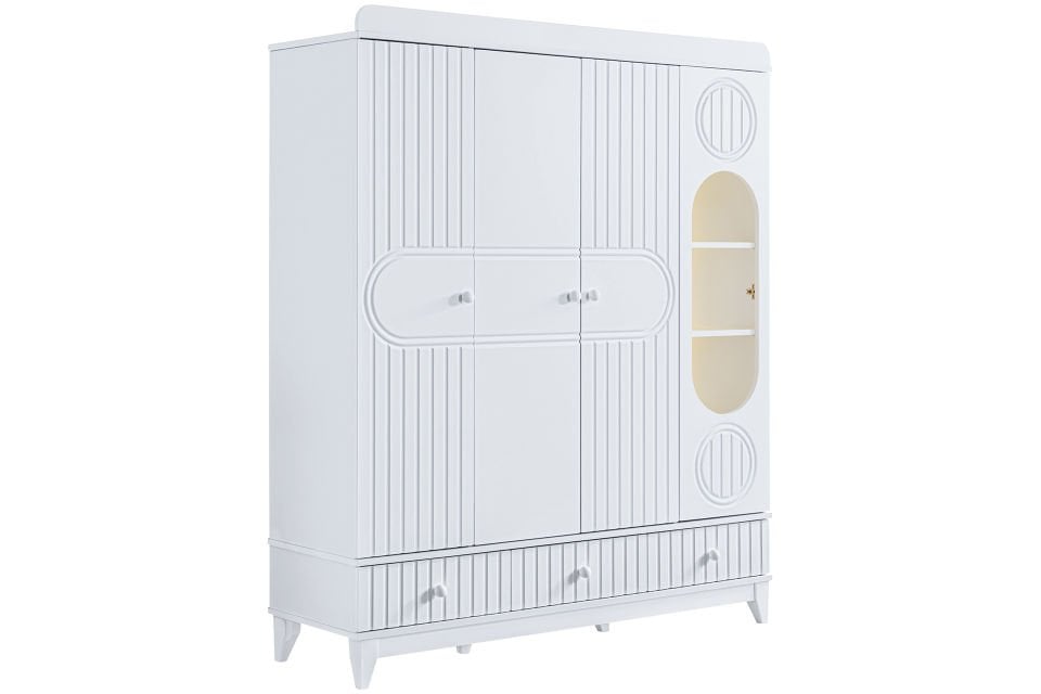 Klas 4 Kapaklı 3 Çekmeceli Dolap - Beyaz