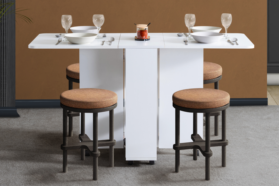 Blesk Katlanabilir Tekerlekli Çok Amaçlı Yemek Masası