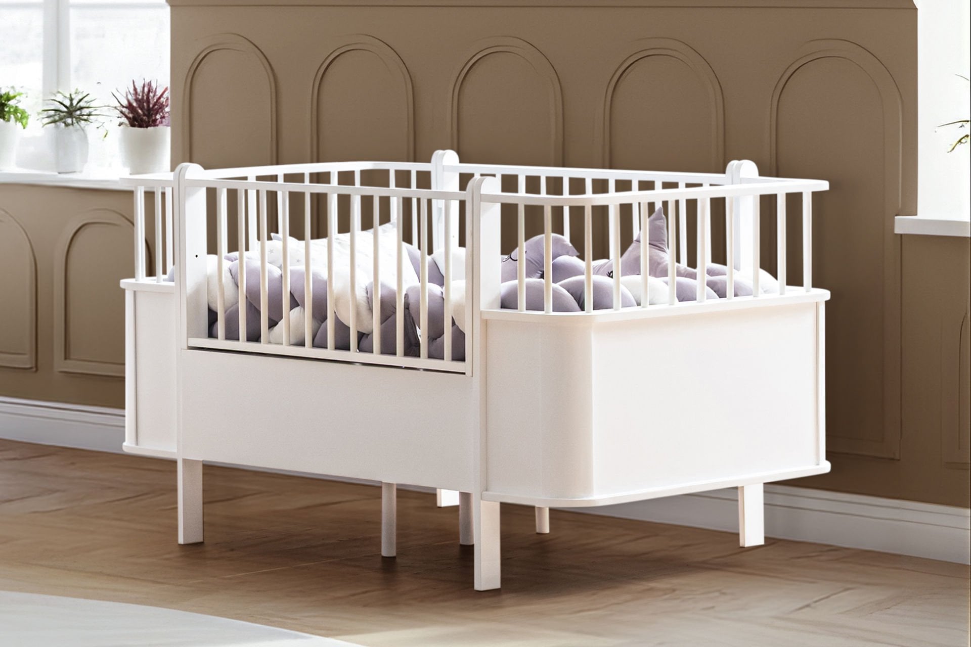 Dünya MDF Büyüyen Beşik 80x130 - Beyaz