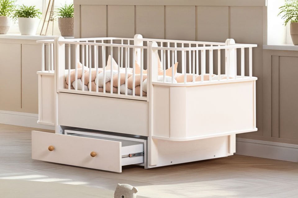 Dünya MDF Büyüyen Çekmeceli Beşik 80x130 - Krem