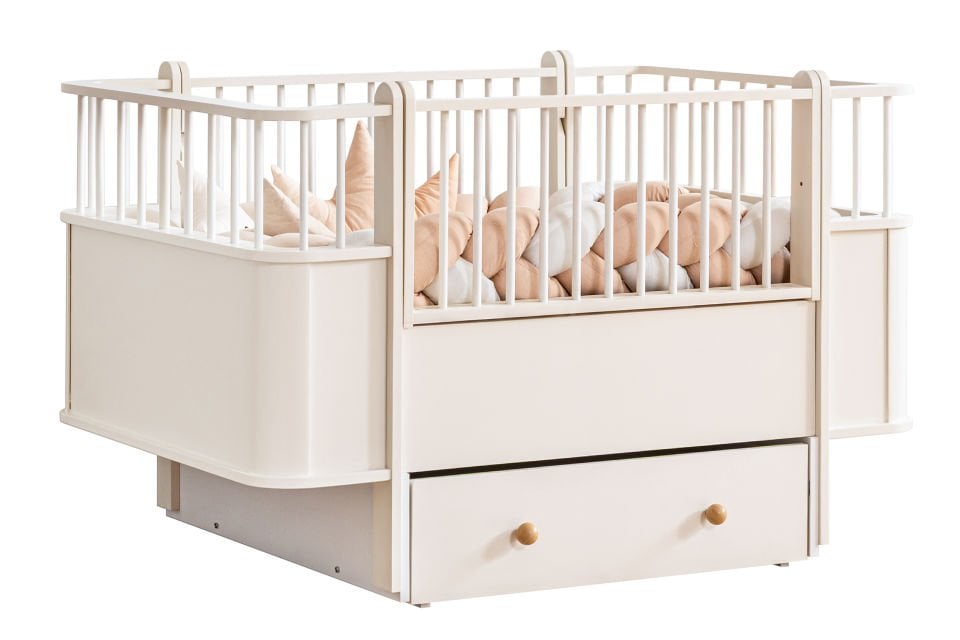 Dünya MDF Büyüyen Çekmeceli Beşik 80x130 - Krem