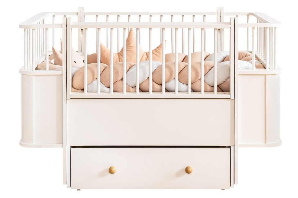 Dünya MDF Büyüyen Çekmeceli Beşik 80x130 - Krem