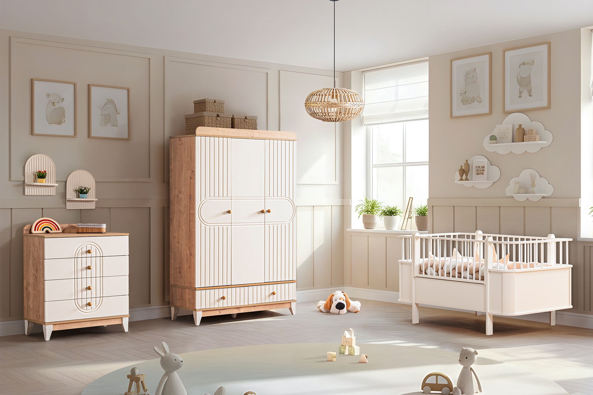 Klas Bebek Odası Takımı, Ceviz - Krem