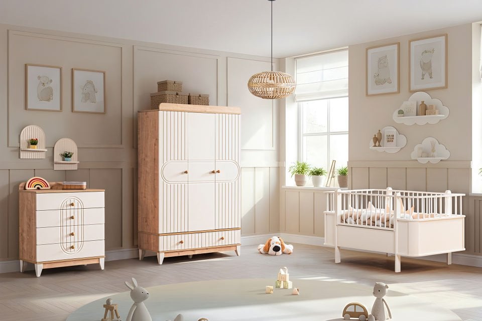 Klas Bebek Odası Takımı, Ceviz - Krem