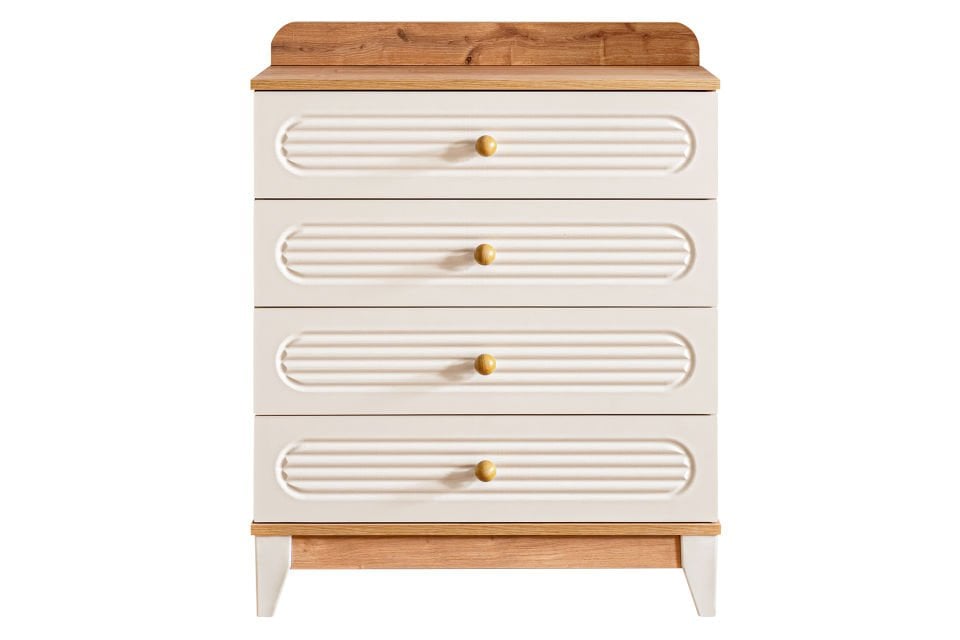 Tetri 4 Çekmeceli Şifonyer, Ceviz - Krem