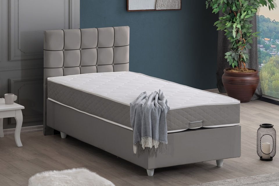 Tavira Baza Başlık Letto Yatak Seti 120 x 200 - Gri
