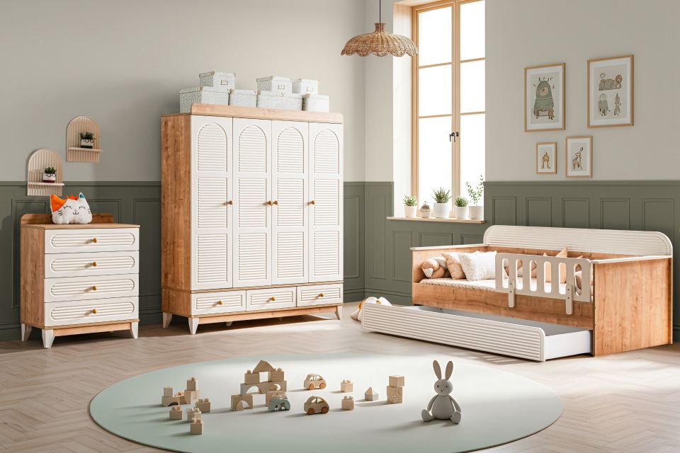 Tetri Çocuk Odası Takımı, Ceviz - Krem