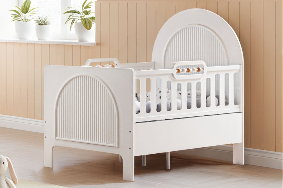 Athena MDF Büyüyen Beşik 90x130 - Beyaz