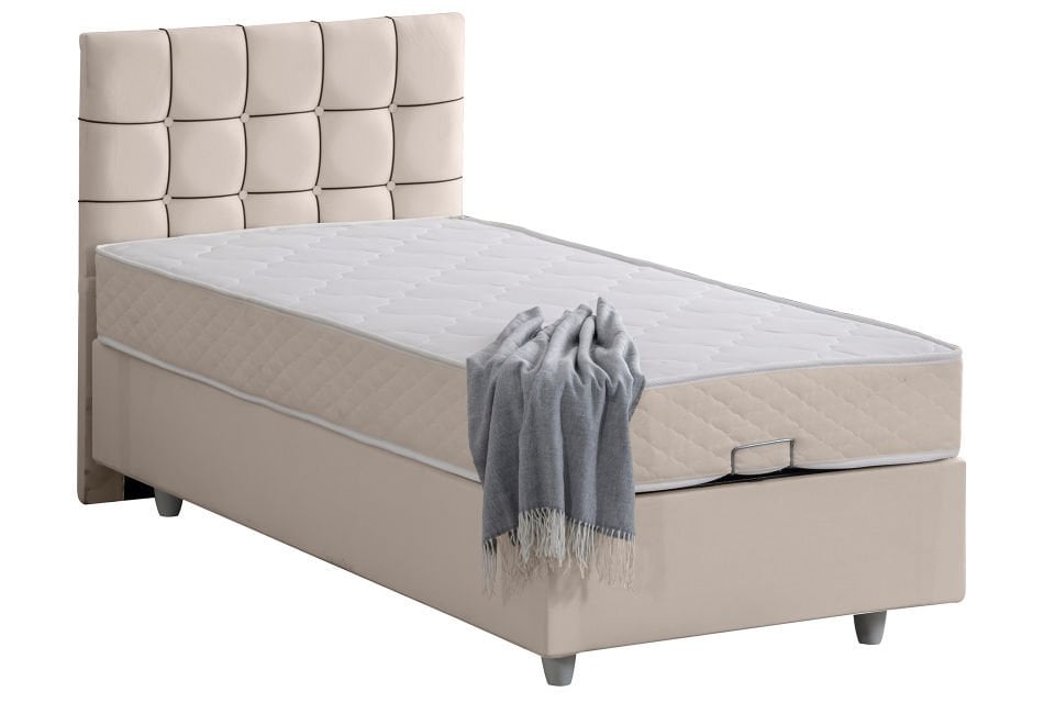 Tavira Baza Başlık Letto Yatak Seti 90 x 190 - Krem