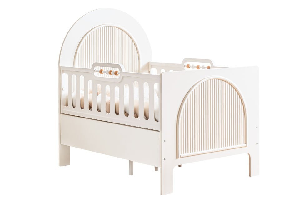 Athena MDF Büyüyen Beşik 90x130 - Krem