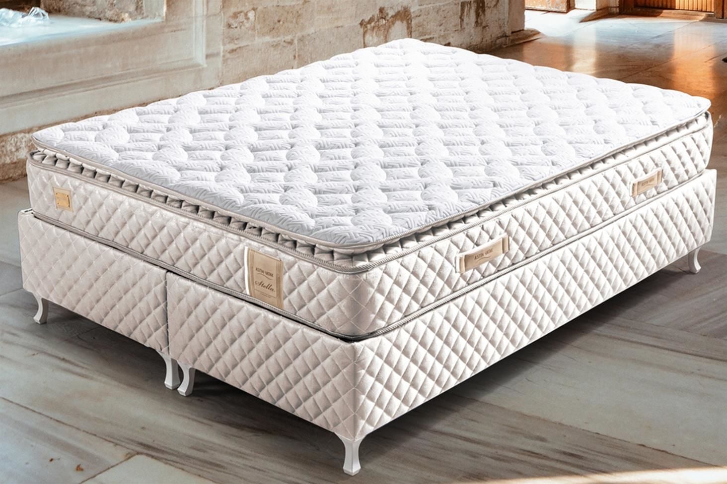 Stella Pedli Ortopedik Yaylı Yatak Krem - 160x200