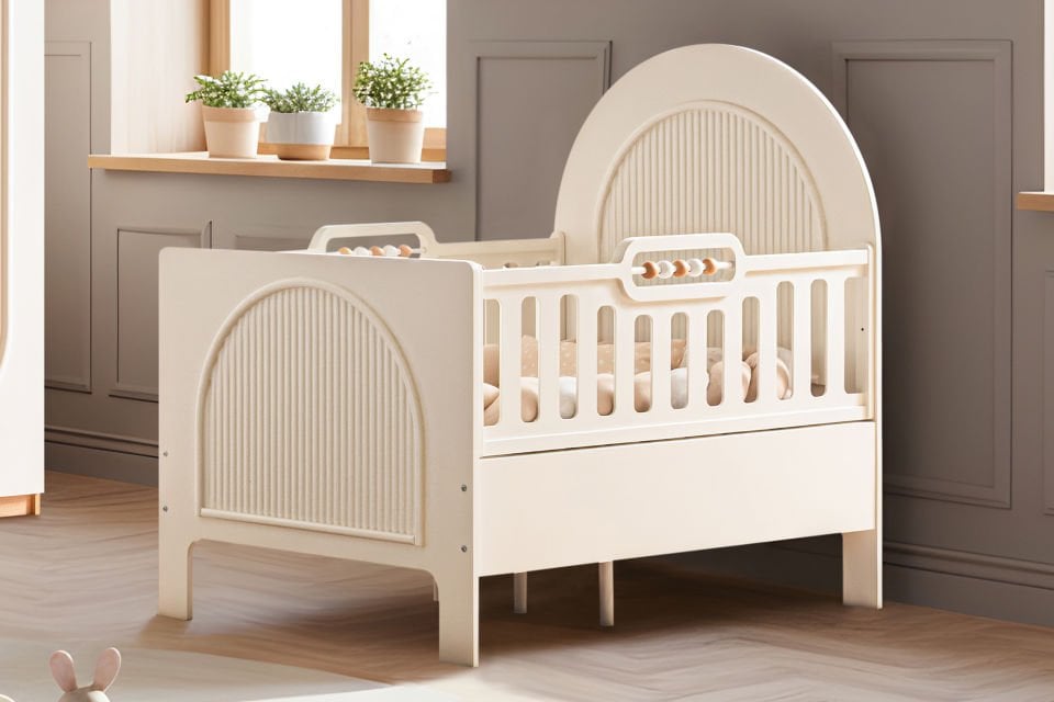 Athena MDF Büyüyen Beşik 90x130 - Krem