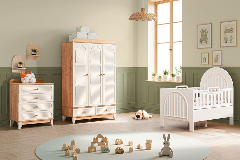 Tetri Bebek Odası Takımı, Ceviz - Krem