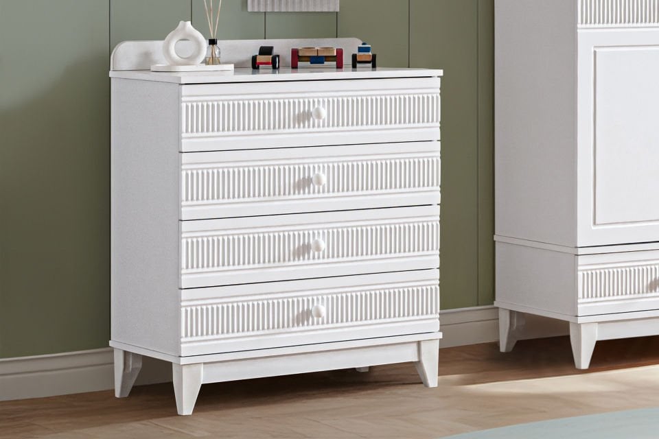 Bakü 4 Çekmeceli Şifonyer - Beyaz