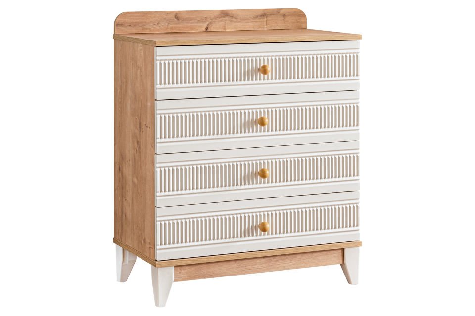 Bakü 4 Çekmeceli Şifonyer, Ceviz - Krem