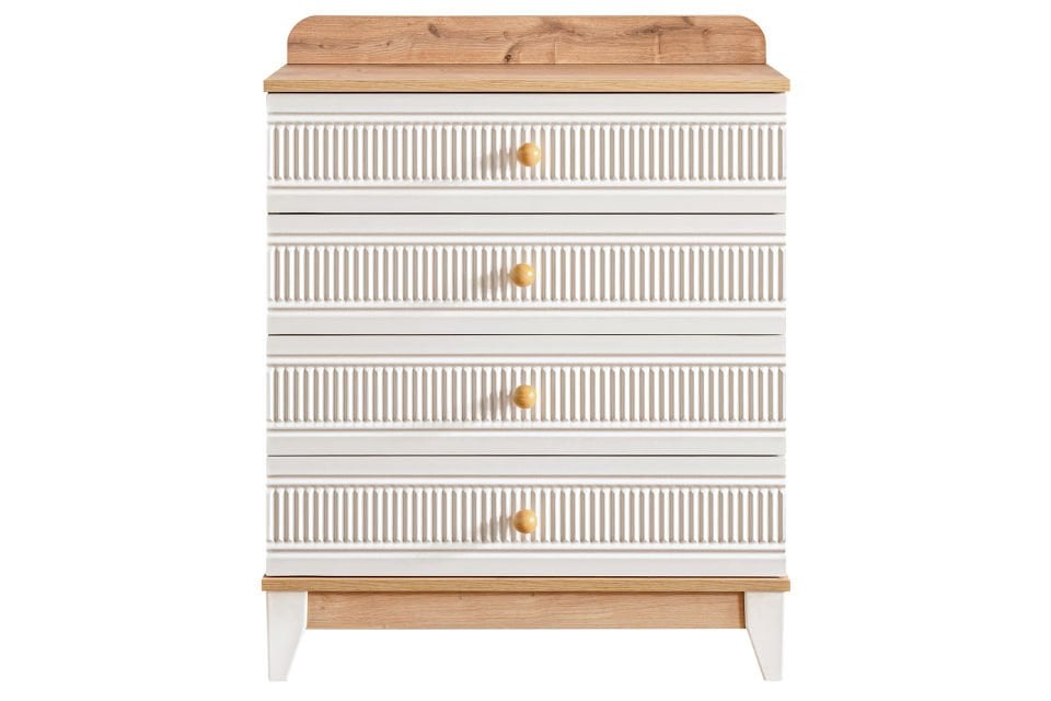 Bakü 4 Çekmeceli Şifonyer, Ceviz - Krem