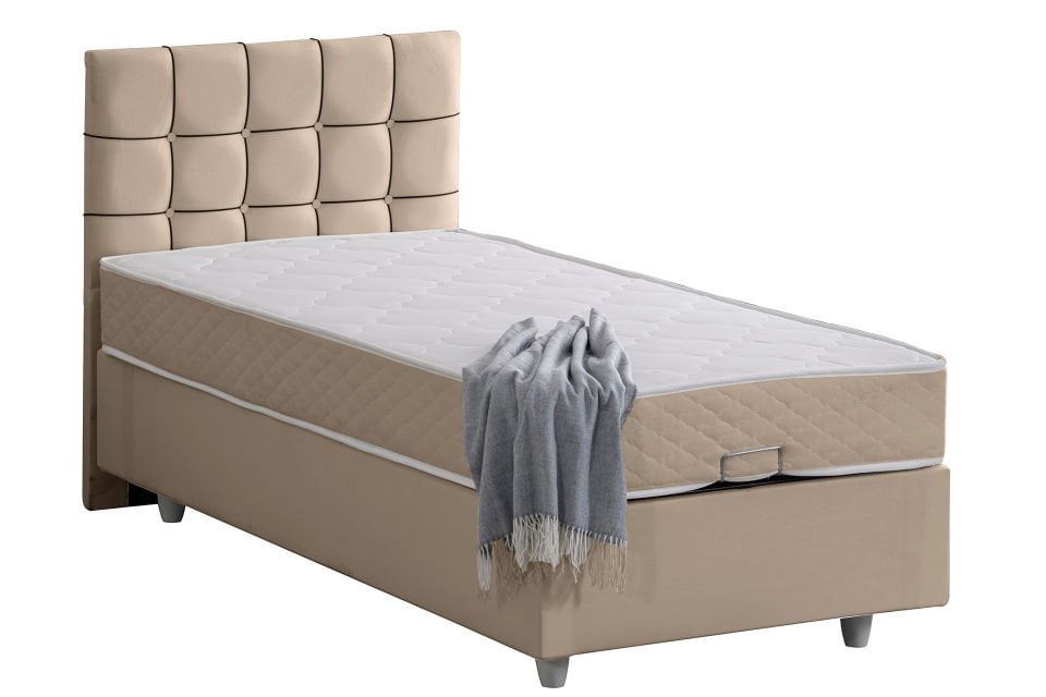 Tavira Baza Başlık Letto Yatak Seti 90 x 190 - Bej