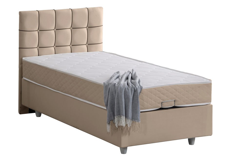 Tavira Baza Başlık Letto Yatak Seti 90 x 200 - Bej