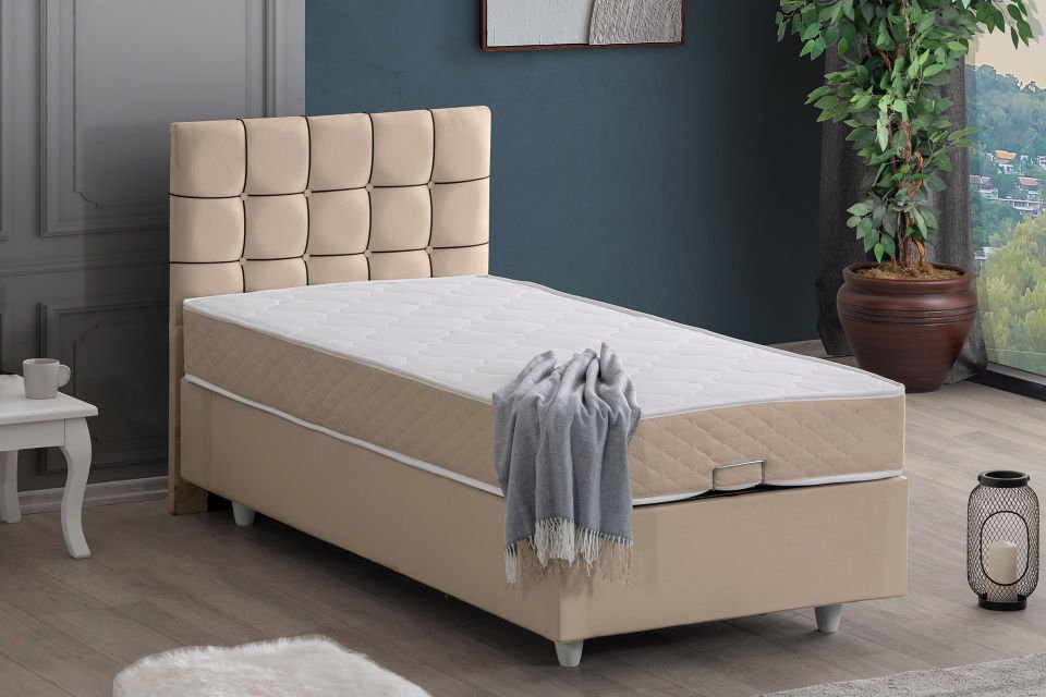 Tavira Baza Başlık Letto Yatak Seti 120 x 200 - Bej