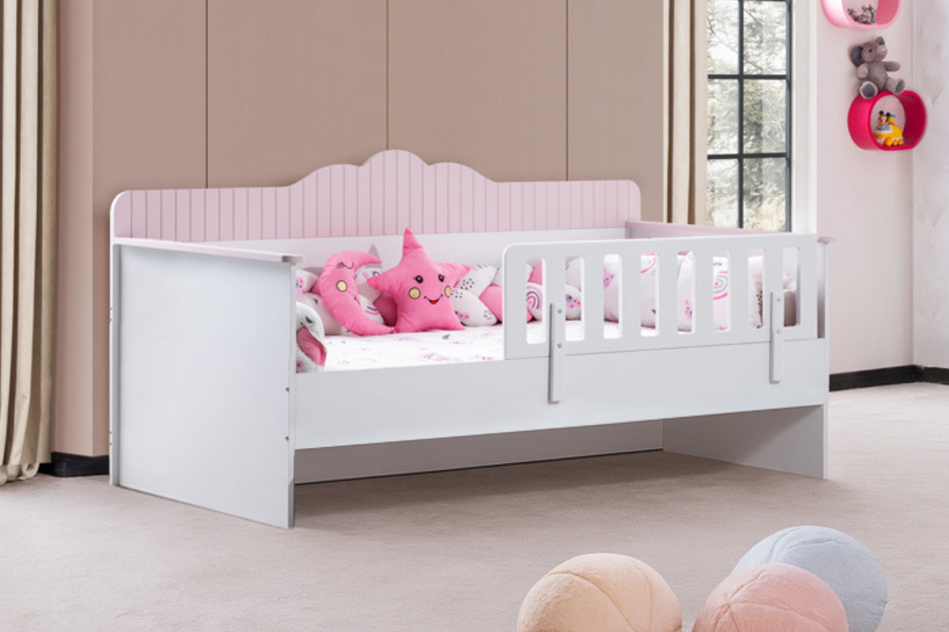 Flower Montessori Karyola - Yavrusuz Pembe