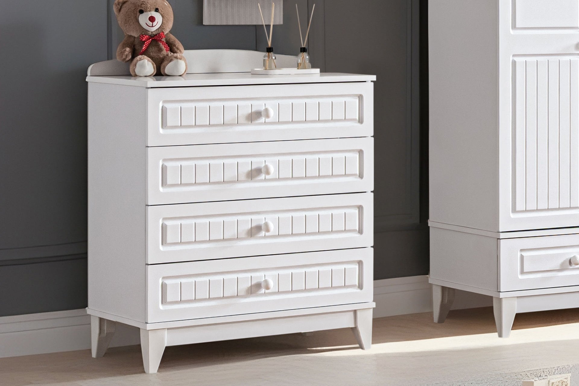 Deniz 4 Çekmeceli Şifonyer - Beyaz