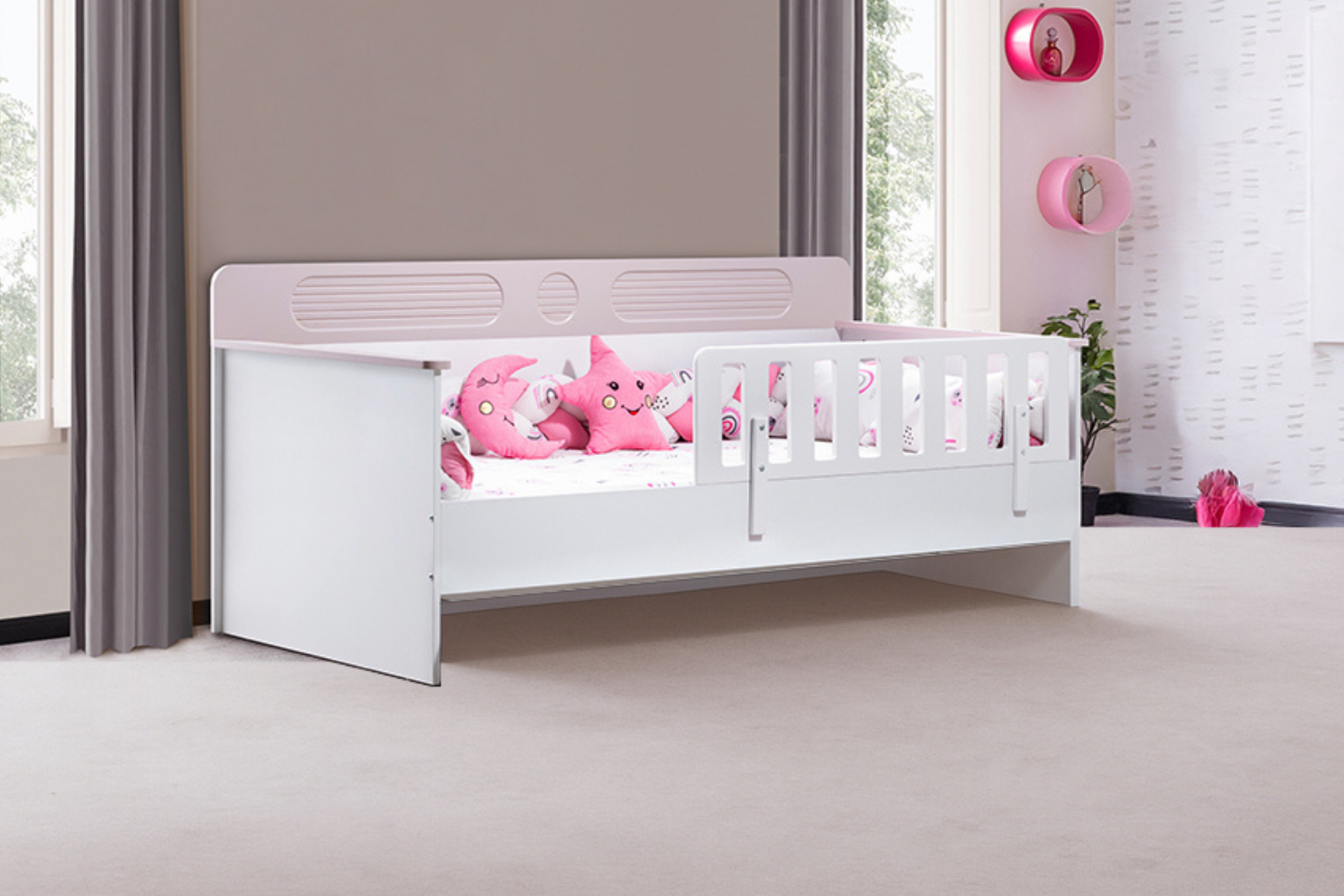 Flora Montessori Karyola - Yavrusuz Pembe