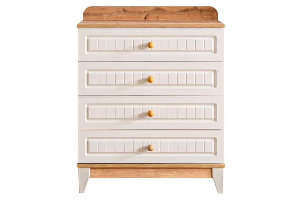 Deniz 4 Çekmeceli Şifonyer, Ceviz - Krem