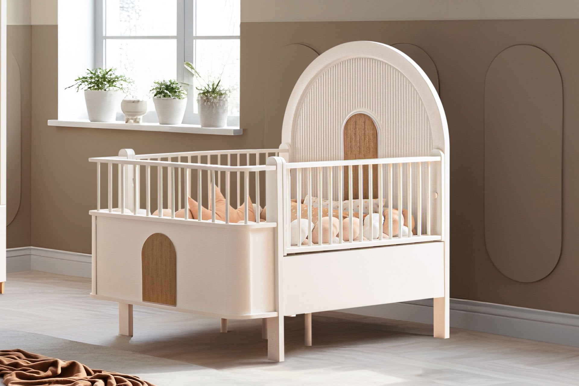 Venüs MDF Büyüyen Beşik, Ceviz - Krem