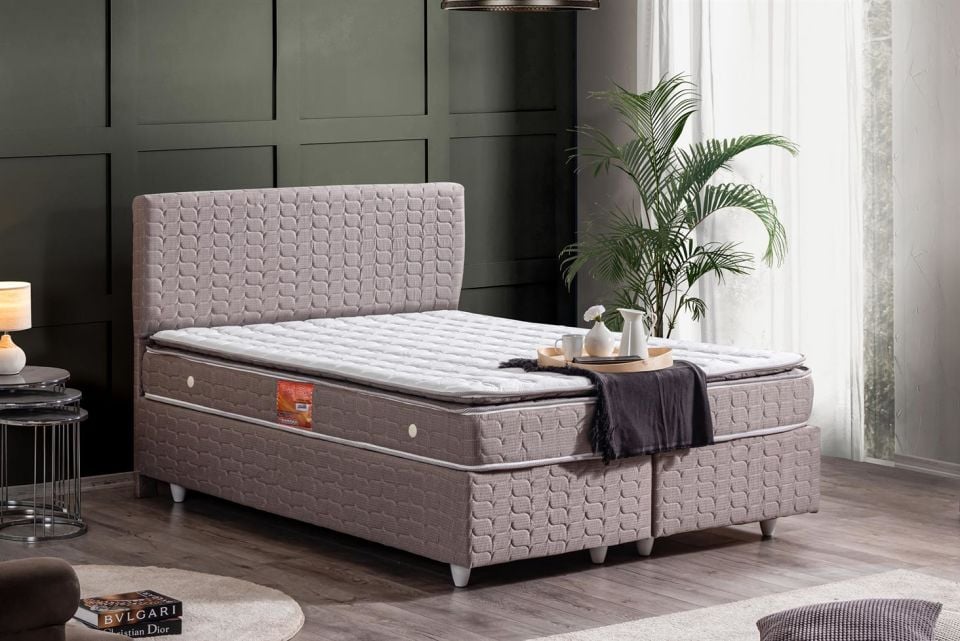Stella Baza Başlık Real Pedli Yatak Seti 150 x 200 - Kahve