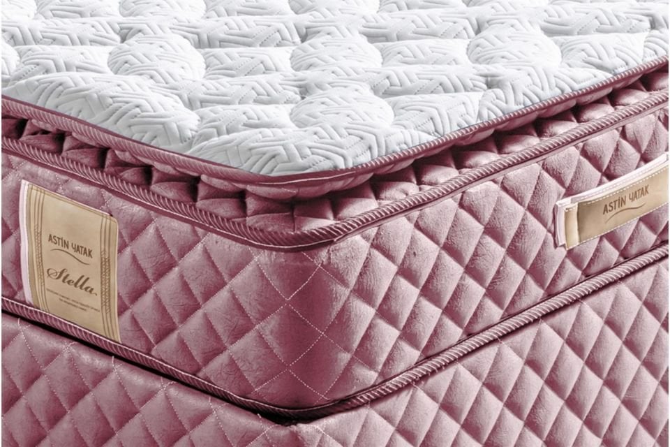Stella Pedli Ortopedik Yaylı Yatak Pembe - 180x200