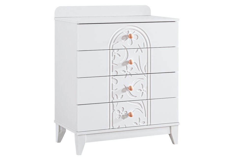 Garden 4 Çekmeceli Şifonyer - Beyaz