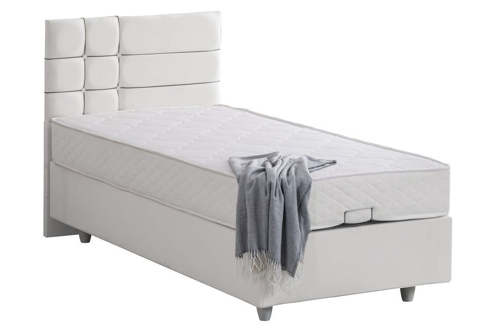 Almada Baza Başlık Letto Yatak Seti 90 x 190 - Beyaz