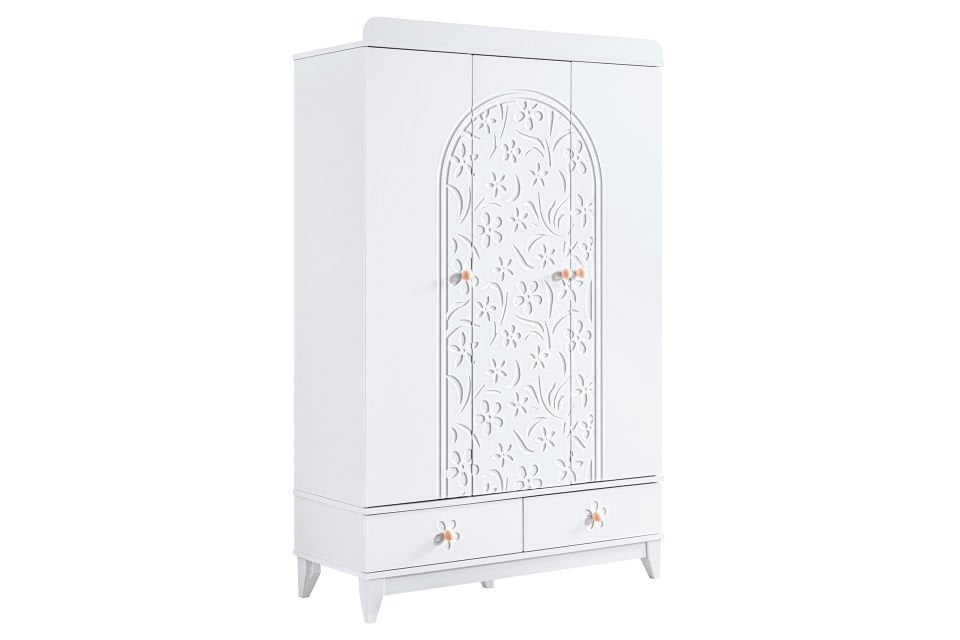 Garden 3 Kapaklı 2 Çekmeceli Dolap - Beyaz