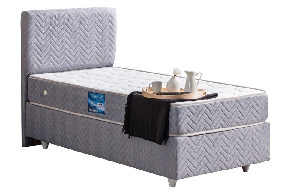 Kristal Baza Başlık Ortho Soft Yatak Seti 90 x 200 - Gri