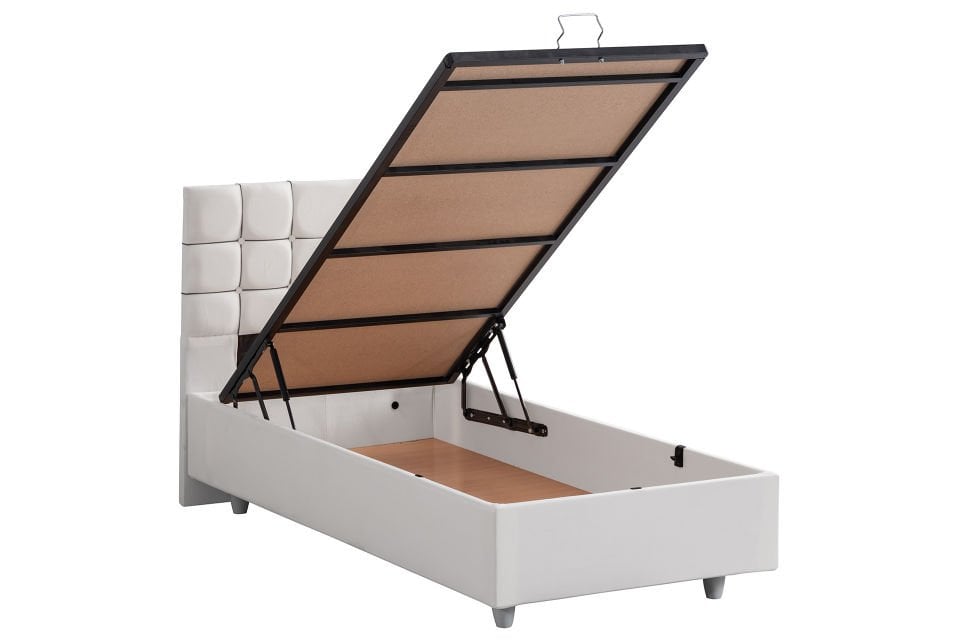 Almada Baza Başlık Letto Yatak Seti 100 x 200 - Beyaz