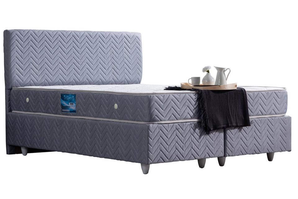 Kristal Baza Başlık Ortho Soft Yatak Seti 140 x 190 - Gri