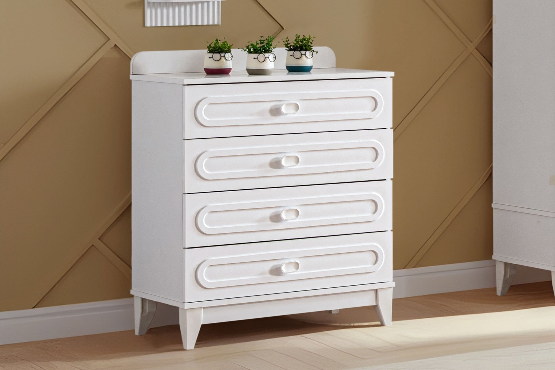 Soft 4 Çekmeceli Şifonyer - Beyaz