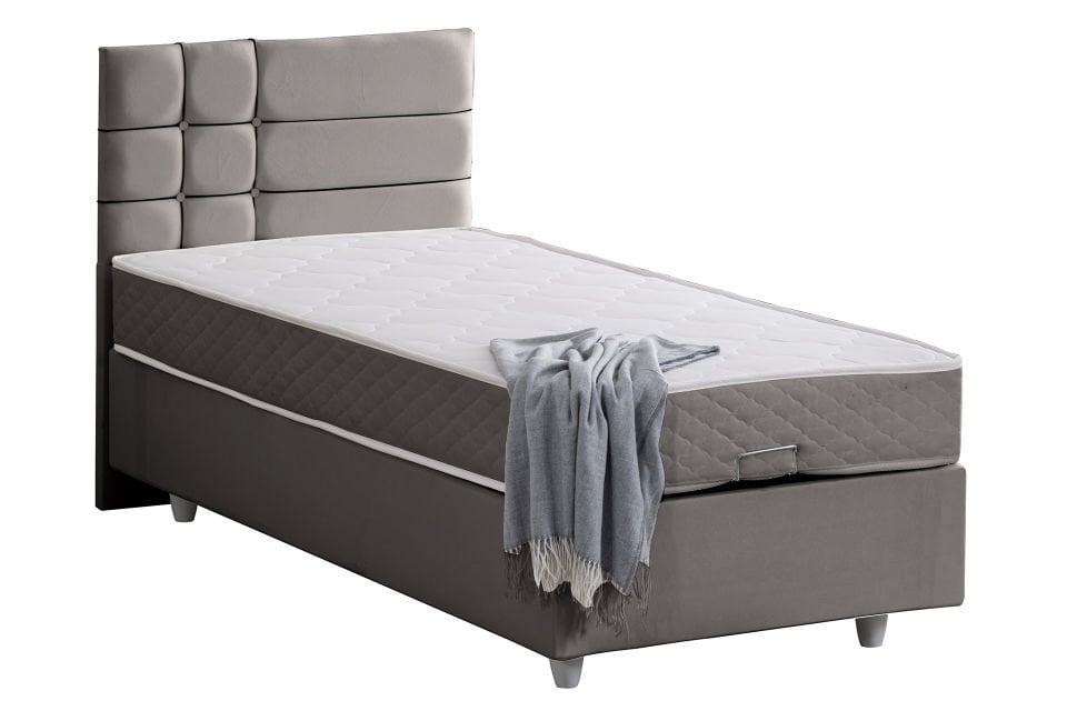 Almada Baza Başlık Letto Yatak Seti 90 x 200 - Gri