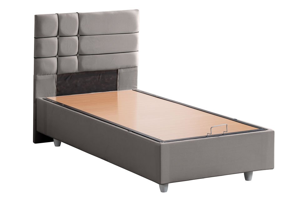 Almada Baza Başlık Letto Yatak Seti 90 x 200 - Gri