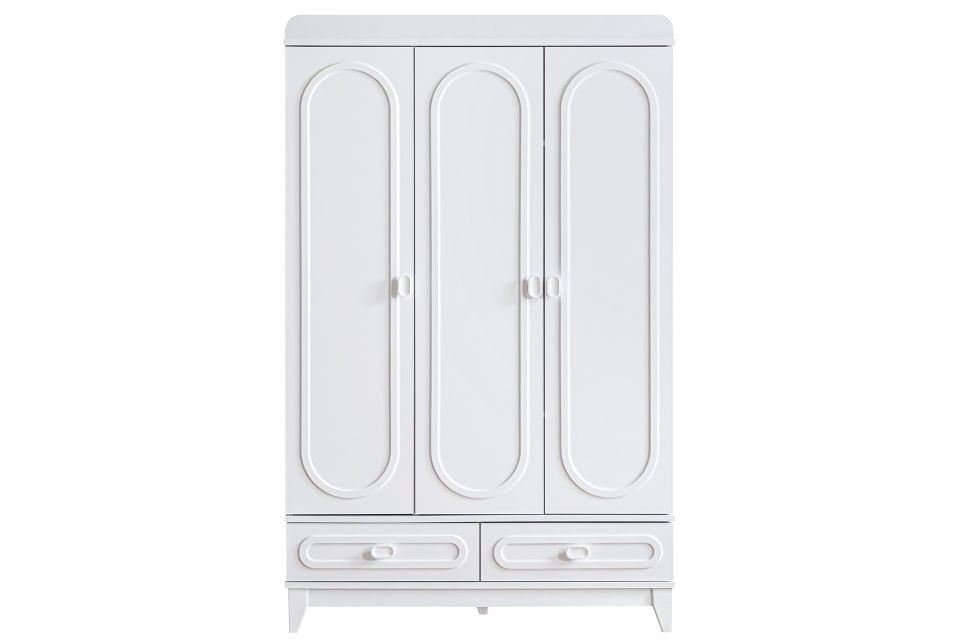 Soft 3 Kapaklı 2 Çekmeceli Dolap - Beyaz