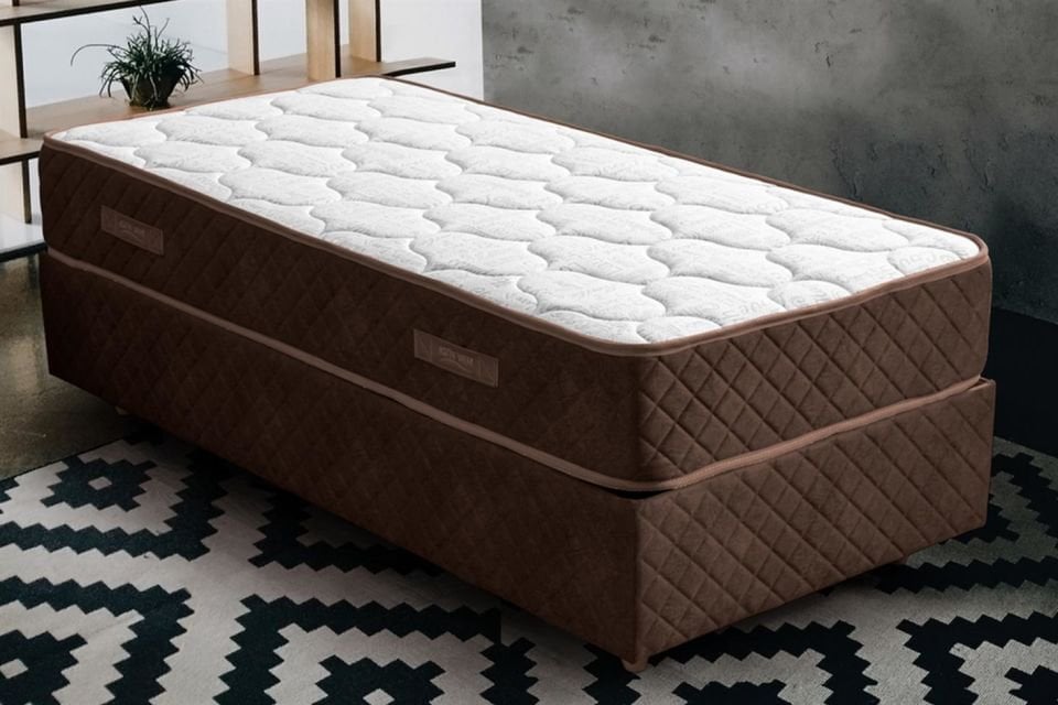 Deluxe Ortopedik Yaylı Yatak Koyu Kahverengi - 100x200