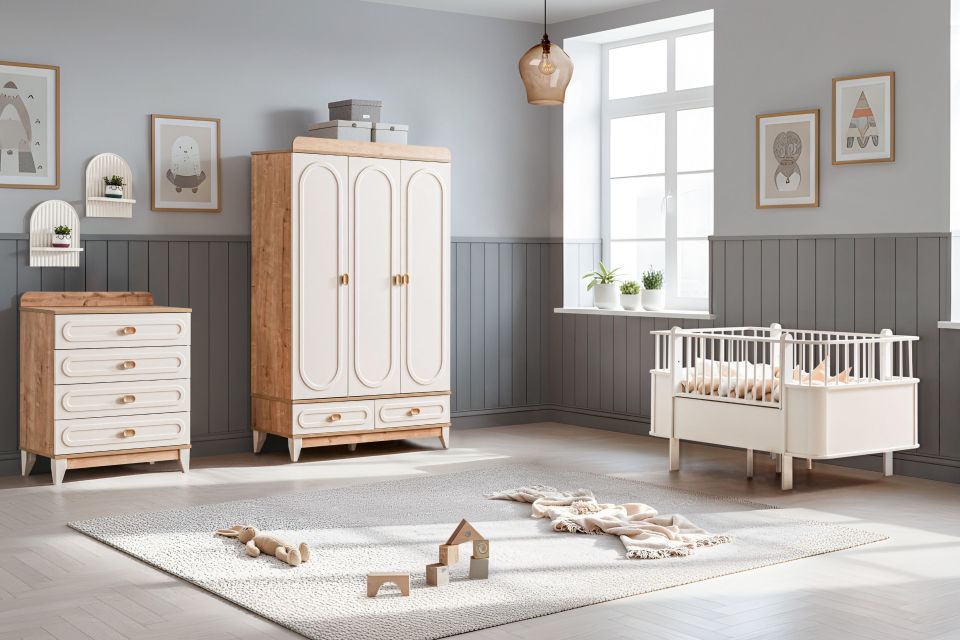 Soft Bebek Odası Takımı, Ceviz - Krem