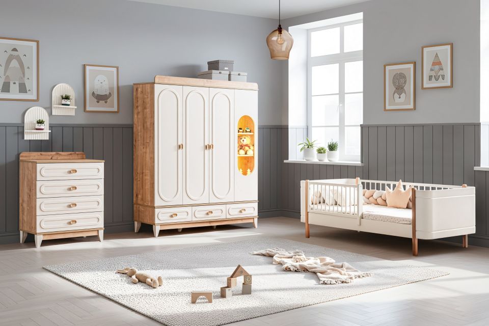 Soft Çocuk Odası Takımı, Ceviz - Krem