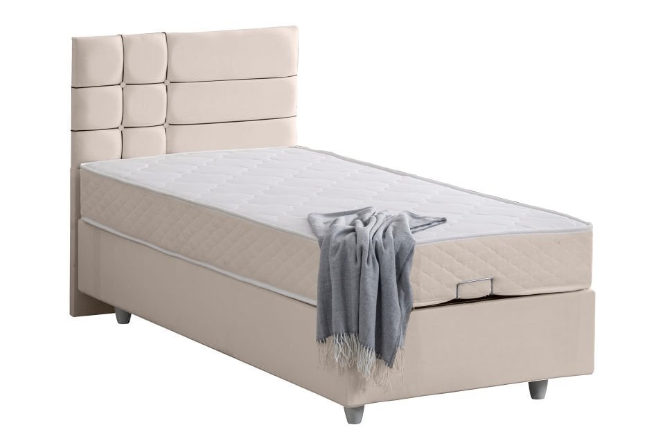Almada Baza Başlık Letto Yatak Seti 90 x 200 - Krem
