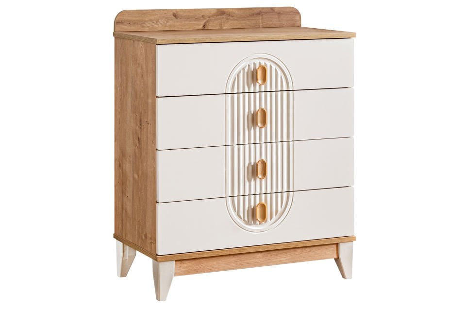 Vizyon 4 Çekmeceli Şifonyer, Ceviz - Krem