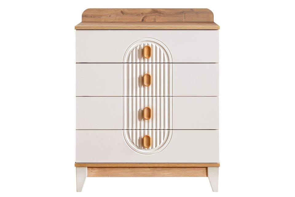 Vizyon 4 Çekmeceli Şifonyer, Ceviz - Krem