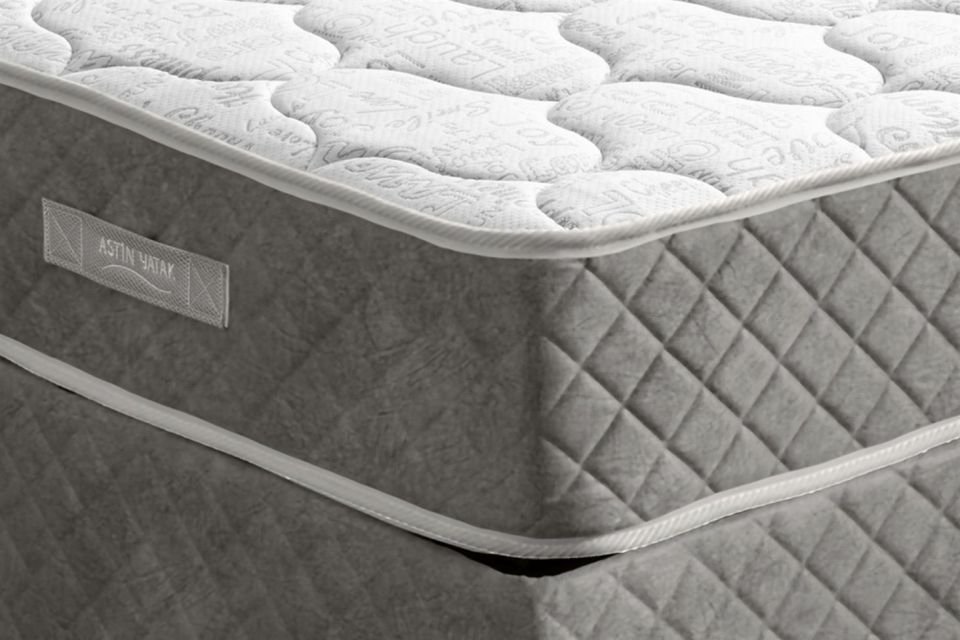 Deluxe Ortopedik Yaylı Yatak Açık Gri - 90x190